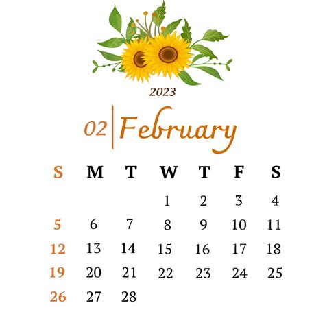 February 2023 Calendar Png Transparent Calendar February 2023 With