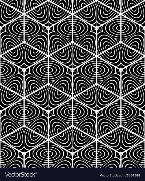 Continuous Monochrome Pattern Decorative Abstract Vector Image