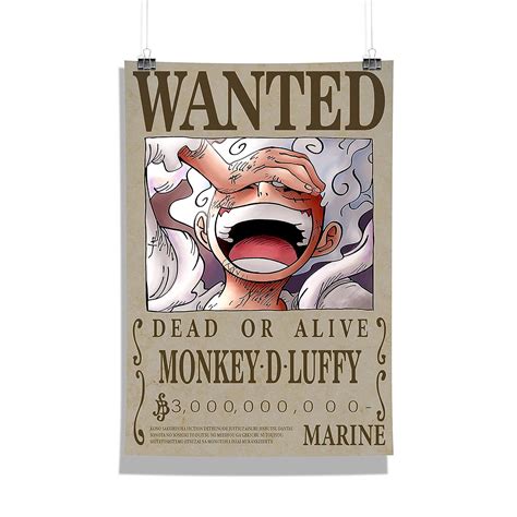 Mcsid Razz One Piece New 3b Wanted Monkey D Luffy Design A3 Size