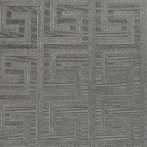 Arthouse Greek Key Foil Textured Wallpaper 10m X 53cm Gunmetal Gunmetal