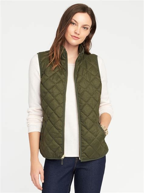 Textured Quilted Vest For Women Old Navy Womens Green Vest Old
