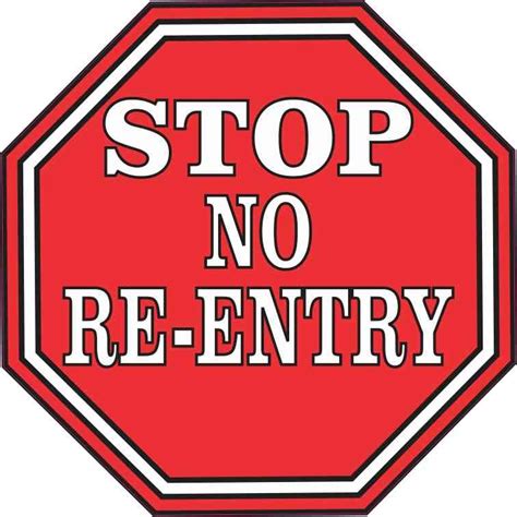 5in X 5in Stop No Re Entry Sticker Stickers Entry Words