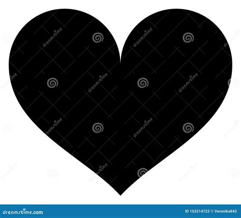 Heart Icon Black Silhouette Vector Illustration Stock Vector