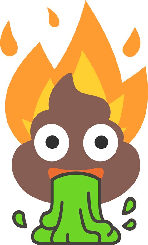 Flaming Poop Emoji Vomit Transparent Png Original Size Png Image