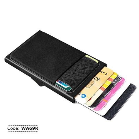 Wa69k Mini Aluminum Metal Wallet Automatic Slide Credit Card Holder