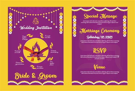 Indian Wedding Invitation Template 16995558 Vector Art At Vecteezy