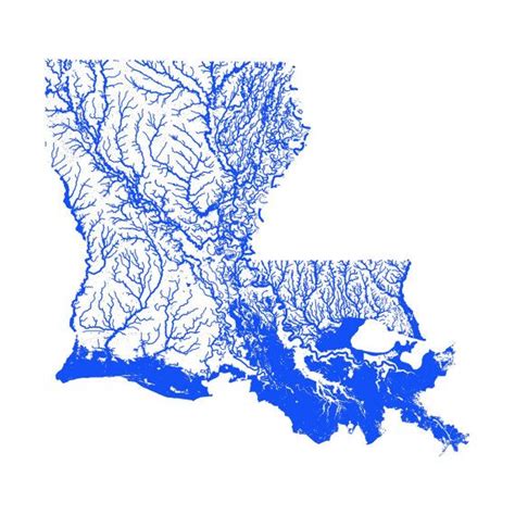 Louisiana Map High Res Digital Map Of Louisiana Rivers Amazing Maps