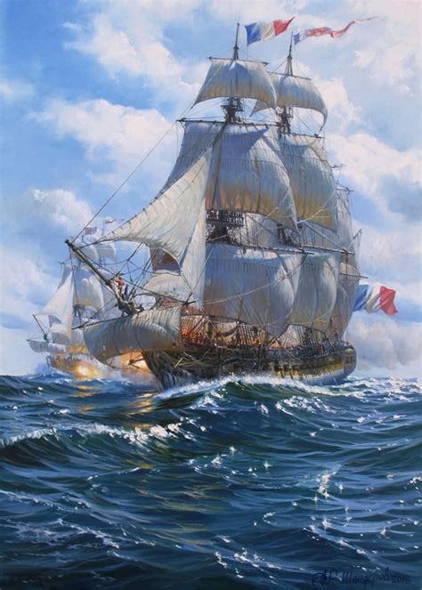 Sailing Ship Oil Painting By Alexander Shenderov Original Etsy Ship