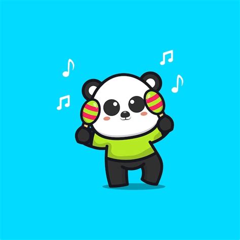 Premium Vector Cute Panda Play Music Instrument