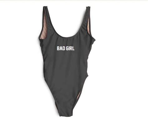 Bad Girl Swimsuit Sports Beachwear Women Summer Beach Letters Bathing