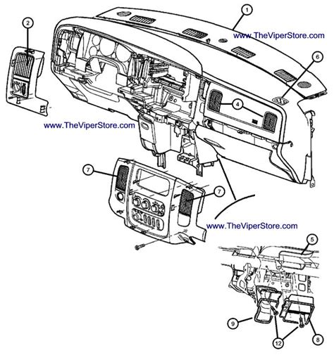 Ram Srt10 2004 2006 Factory Parts Diagrams Interior Air Vents And Fascia