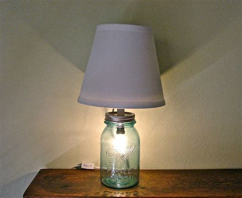 Vintage Blue Mason Jar Table Lamp Two Bulbs By Glassactsupply 4775