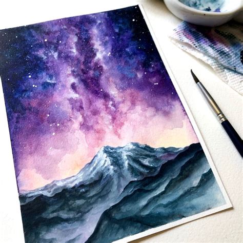 Watercolor Galaxy In 2020 Watercolor Galaxy Watercolor Paintings For