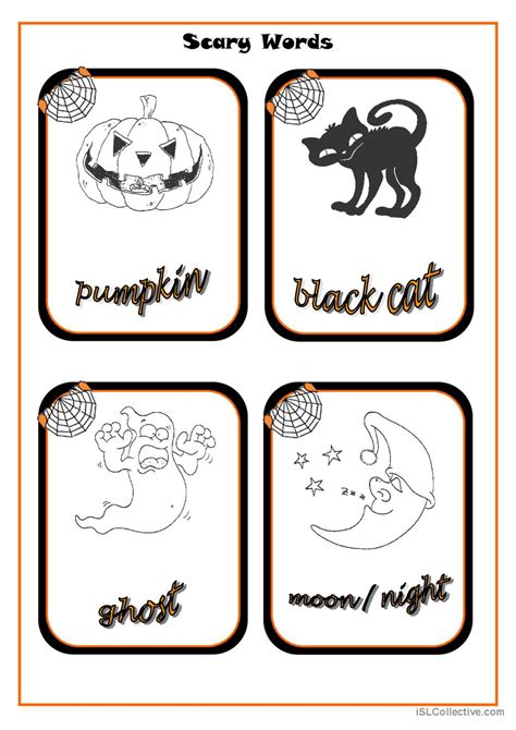 Halloween Flashcards Part 1 Vocabula English Esl Worksheets Pdf And Doc