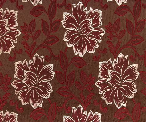 Maroon Floral Ja Fabric By The Yard Curtain Fabric Upholstery