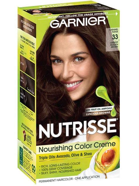 This brown hair colour works beautifully as highlights or even as full head or global colour on cool skin tones. Nutrisse Nourishing Color Creme - Darkest Golden Brown ...