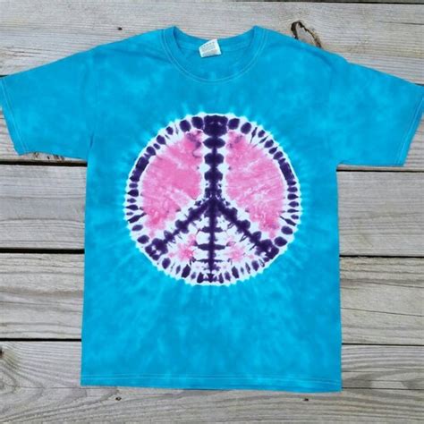 Peace Sign Adult Tie Dye Tee Shirt Etsy