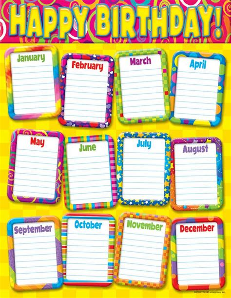 5 Best Images Of Printable Classroom Birthday Chart Preschool