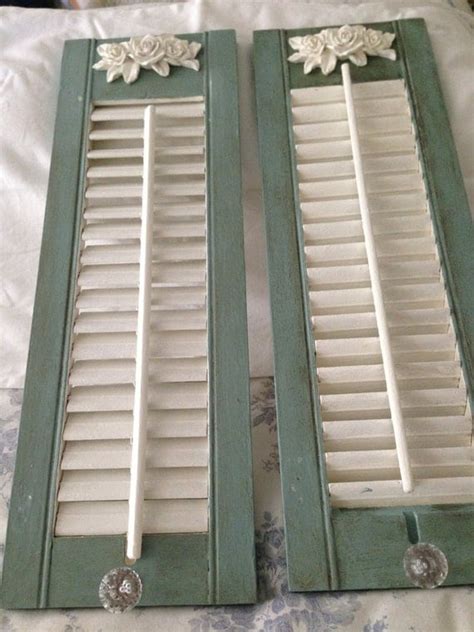 Shabby Chic Cottage Style Wood Shutters Hand Painted
