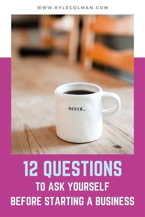 12 Questions To Ask Yourself Before Starting A Business Starting A