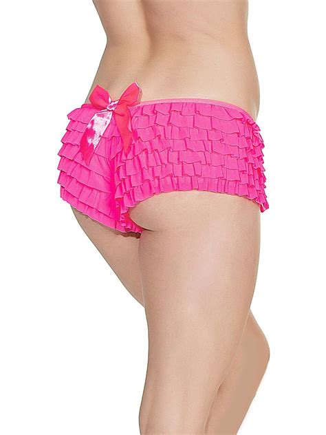 Womens Ruffle Booty Shorts Back Bow Solid Color Panty One Size Ebay