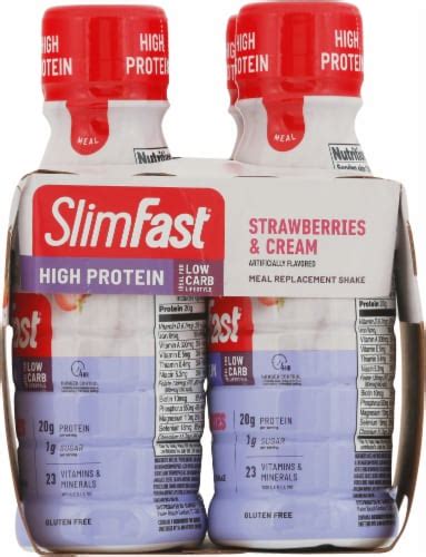 Slimfast Advanced Nutrition Strawberries And Cream Meal Replacement Shakes 4 Pk 11 Fl Oz Ralphs