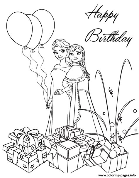 Disney Princess Happy Birthday Coloring Page