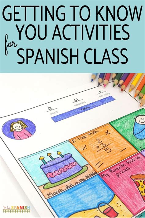 Getting To Know You Activities For Spanish Class Srta Spanish Get