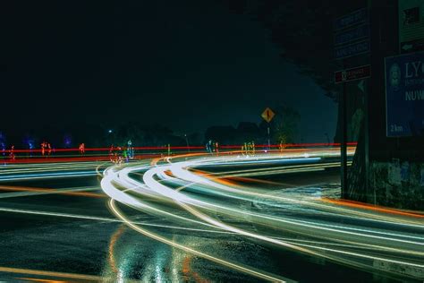 Hd Wallpaper Timelapse Photography Of Vehicle Light Crossing On Road