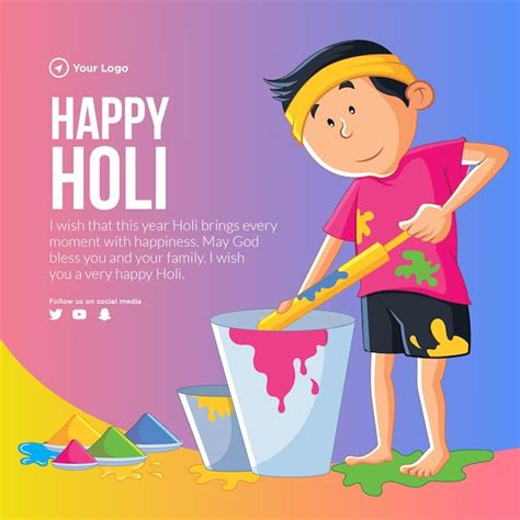 Premium Vector Beautiful Happy Holi Festival Banner Design Template