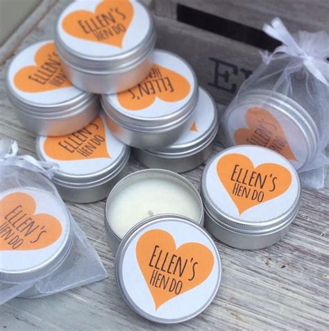 Set Of 10 Candle Personalised Hen Party Favours Soy Favour Etsy