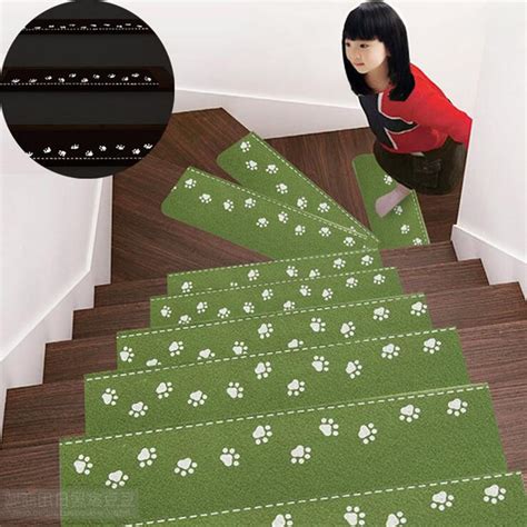 1pc Stair Carpet Mat Footprint Luminous Visual Carpet Stair Treads Pad