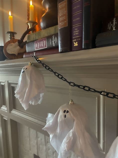 How To Make Hanging Ghosts A Dollar Tree Diy The Morris Mansion