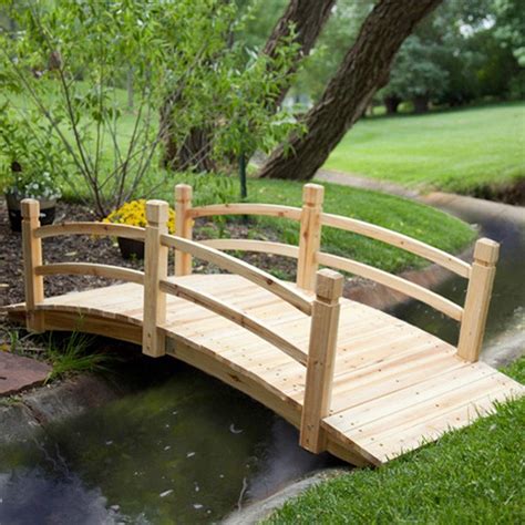 8 Ft Freestanding Landscape Garden Bridge In Unfinished Fir Wood By