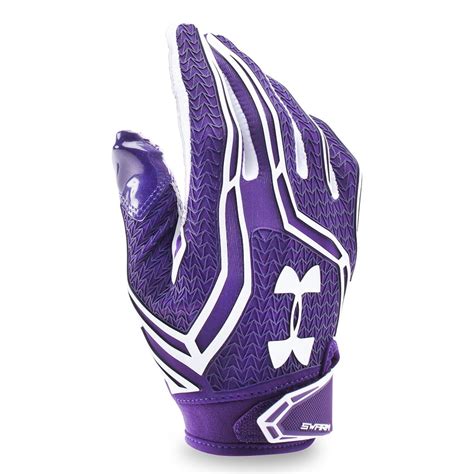 New Mens Under Armour Swarm Receiver Football Gloves Purple White