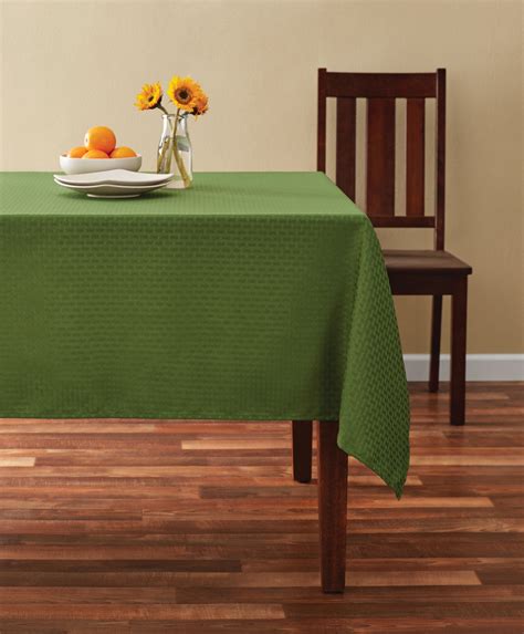 Mainstays Hyde Fabric Tablecloth 52w X 70l Green Available In