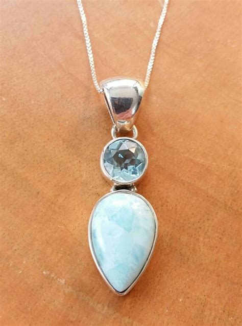 Larimar Necklace Sterling Silver Pendant By Alphavariable On Etsy