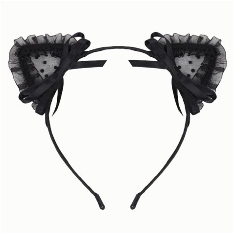 Black Sexy Lovely Lace Cat Ears Headband