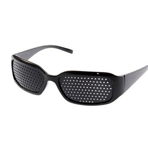 Hot Black Unisex Vision Care Pin Hole Eyeglasses Glasses Eye Exercise Eyesight Improve Plastic