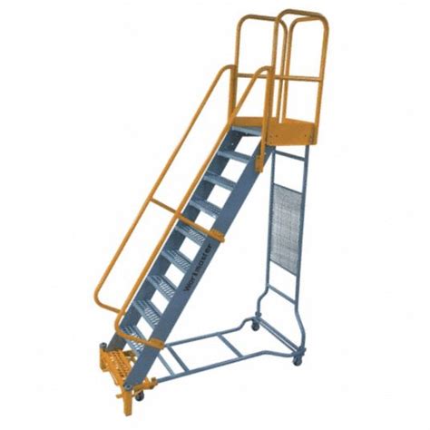 Cotterman 12 Step Rolling Ladder Serrated Step Tread 162 In Overall