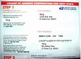 United States Postal Service Address Change Request