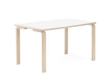 Our solid wood table tops are equipped with invisible metal burrs so that the wood does not warp. Table with plywood legs, table-top birch pattern laminate