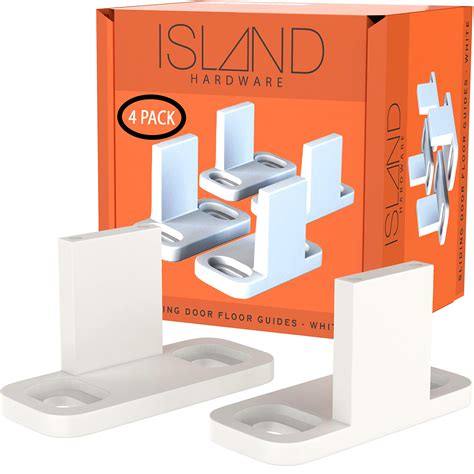 Buy Island Hardware Sliding Closet Door Guide White Barn Door Floor Guide 4 Pack Pocket