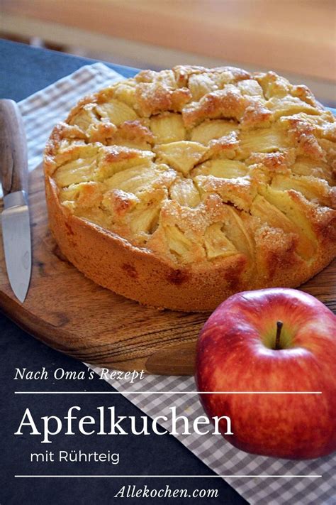 Versunkener Apfelkuchen mit einfachem Rührteig