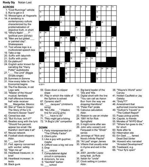 Free Daily Printable Crossword Puzzle