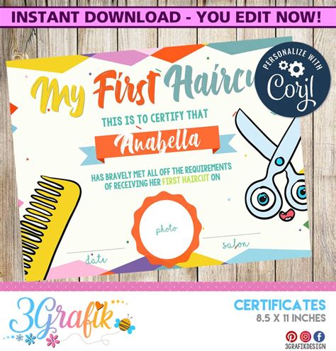 Free Printable First Haircut Certificate Free Printable Templates