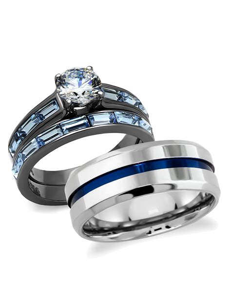 Maybe you would like to learn more about one of these? Bellux Style - His and Hers Wedding Rings Set 316L ...