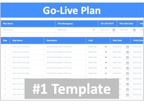 Go Live Planning Template Change Management Software Online Tools