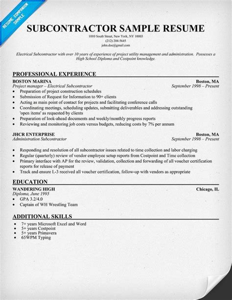 Goal statement sample essay about myself. Subcontractor Resume (resumecompanion.com) | Robert Lewis ...