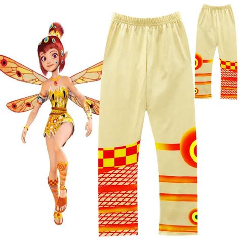 Animation Mia Cosplay Costumes Girl Vest Wing Top Pants Suit Yellow